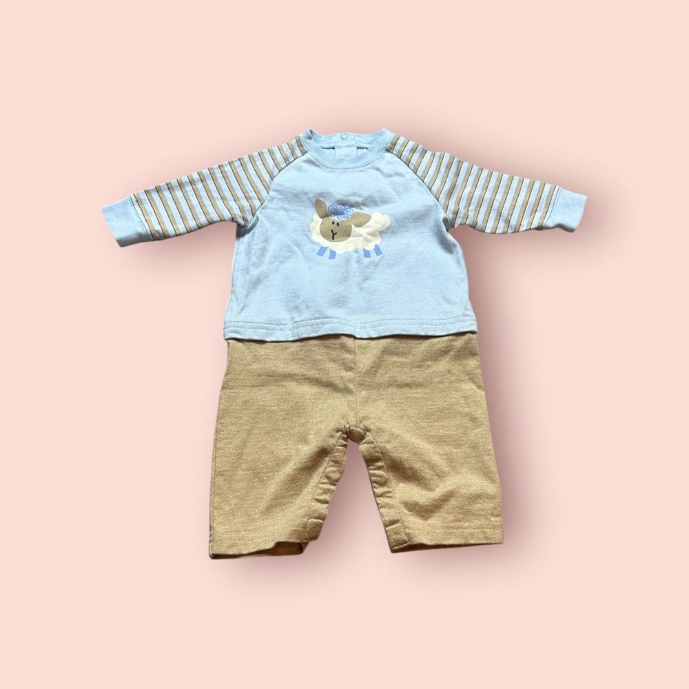 Hanna Andersson Adorable Sheep Print One Piece Baby Outfit